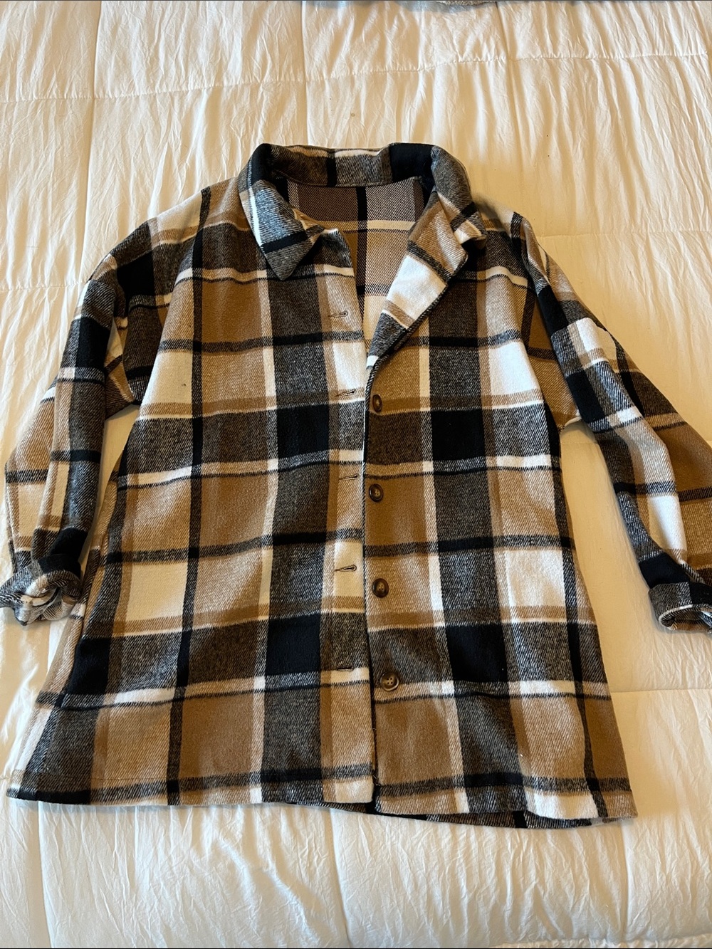 Women’s Fleece Plaid Button Up Size Large